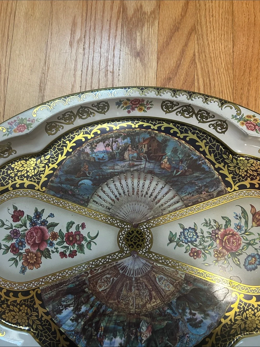 Daher Decorated Ware 1971 Floral Tin Tray Oval 20